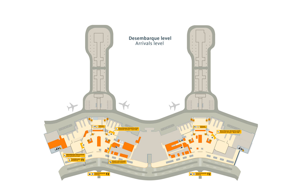 Sao Paulo Airport Terminal 2 Arrivals Map