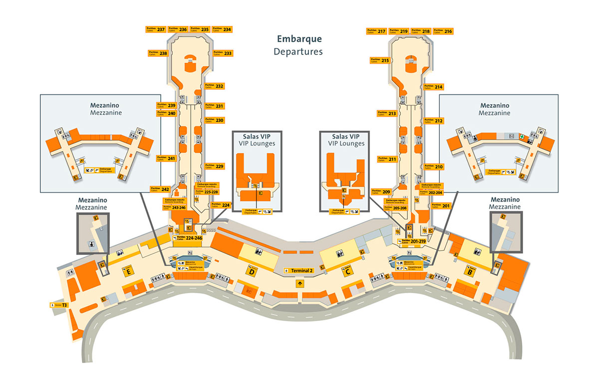 Sao Paulo Airport Terminal 2 Departure Map