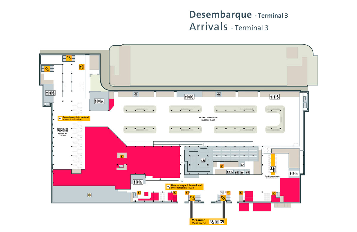Sao Paulo Airport Terminal 3 Arrivals Map