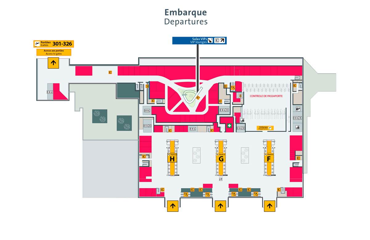 Sao Paulo Airport Terminal 3 Departure Map